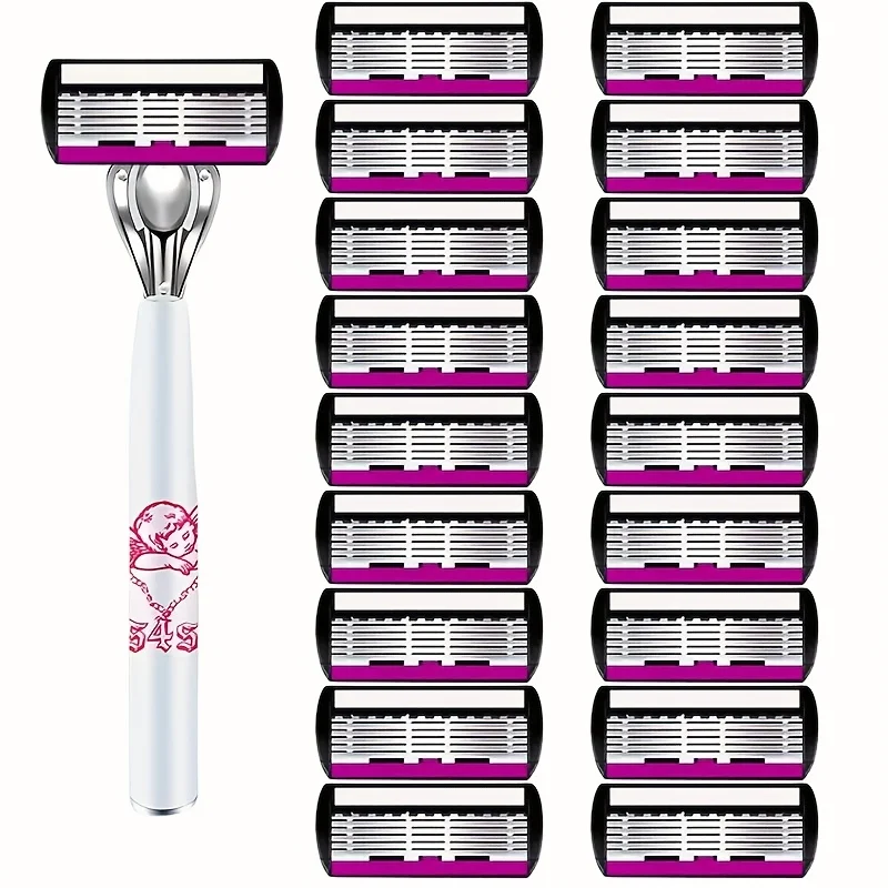 ماكينة حلاقة آمنة مكونة من 6 طبقات لشفرات الحلاقة اليدوية للرجال بمقبض طويل ماكينة حلاقة آمنة بطبقة مزدوجة للاستحمام والسفر في الفنادق #1