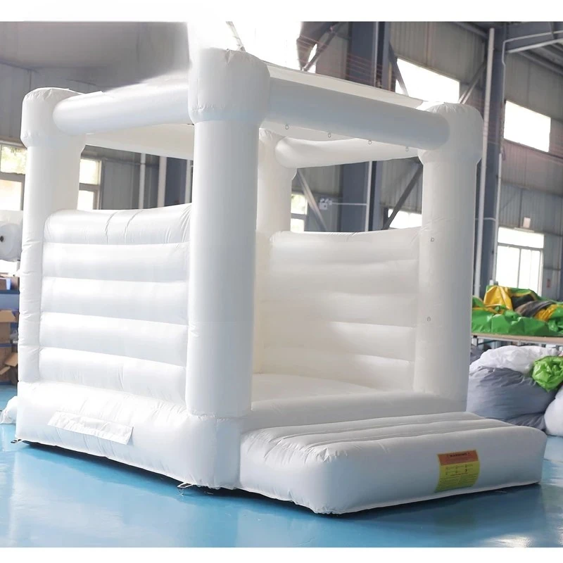 Bounce Small Inflatable House 8.86ft White Inflatable Bouncy Jumper with Air Blower for Outdoor Wedding Show Party Decor