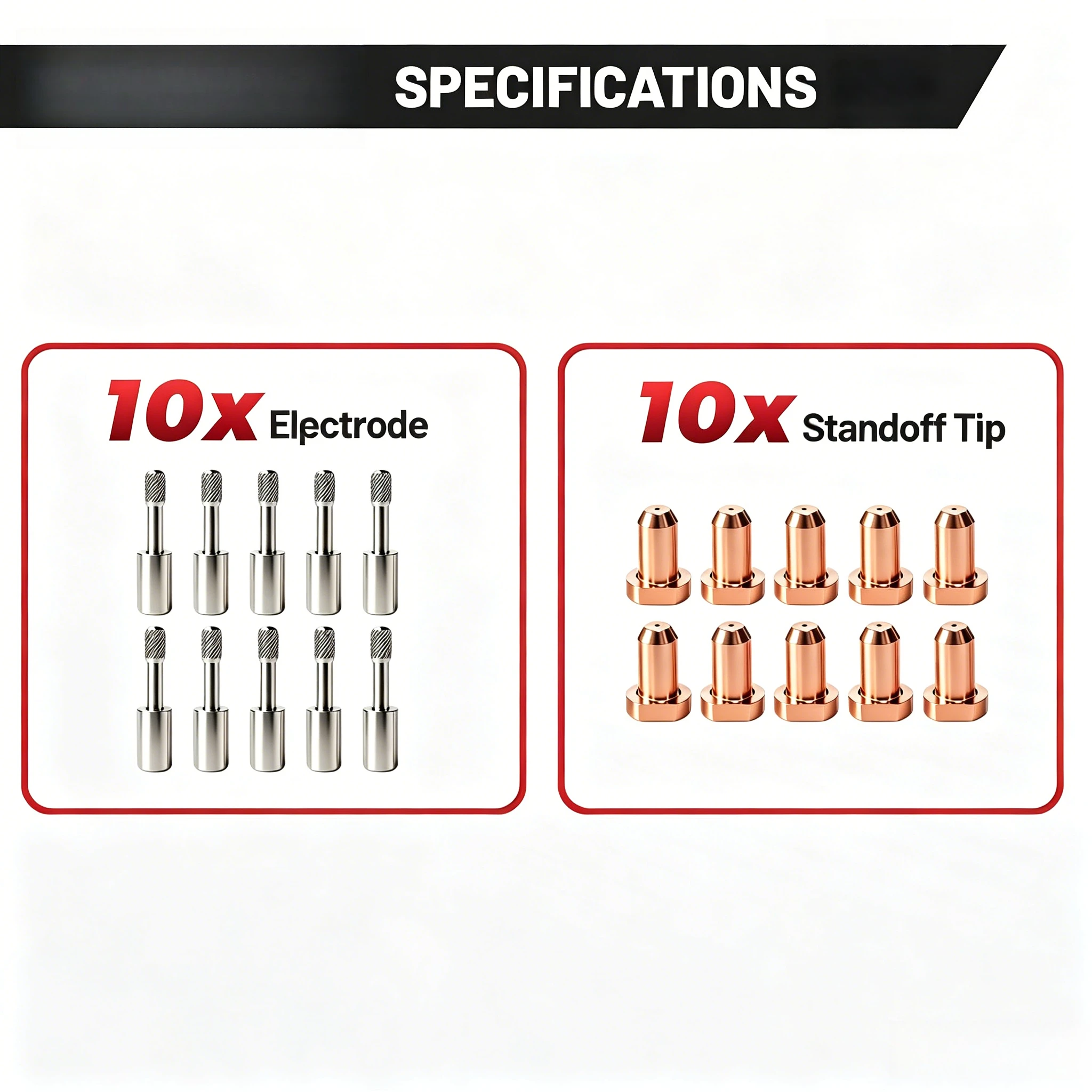 20PK 9-6006 Electrode and 9-6099 Nozzle Tip Plasma Cutting Consumable Kit Fits PCH-10 Aircut 15C Drag-Gun Torch