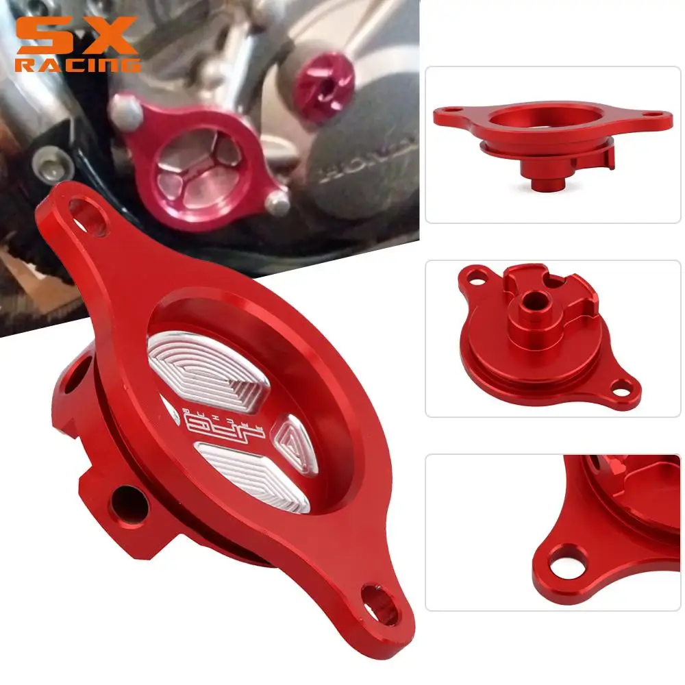 Motorcycle CNC Red Oil Filter Cleaner Cap Cover For HONDA CRF450R CRF 450R 2009 2010 2011 2012 2013 2014 2015 2016 09-16