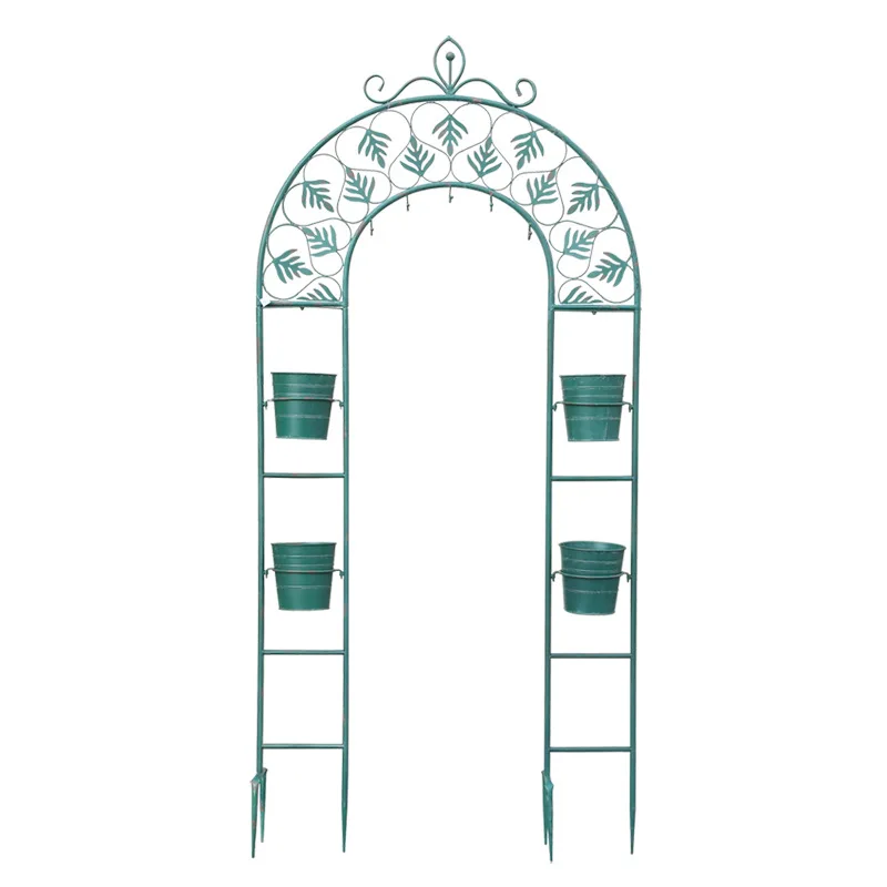 Retro courtyard wrought iron floor insert climbing vine bracket