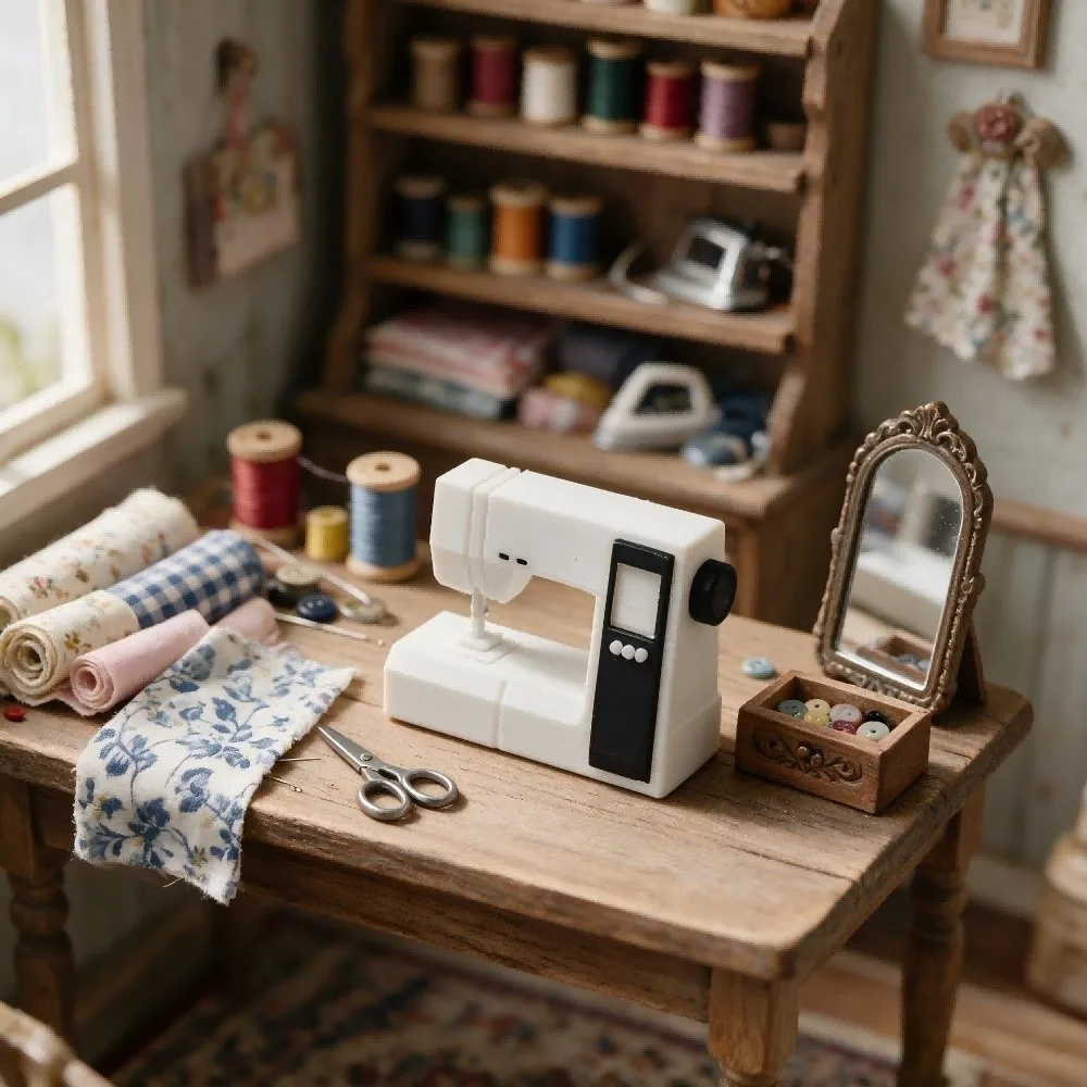 Miniature Dollhouse Sewing Machine Model Small Size Realistic Sewing Machine Model Lightweight Dollhouse Furniture Accessory