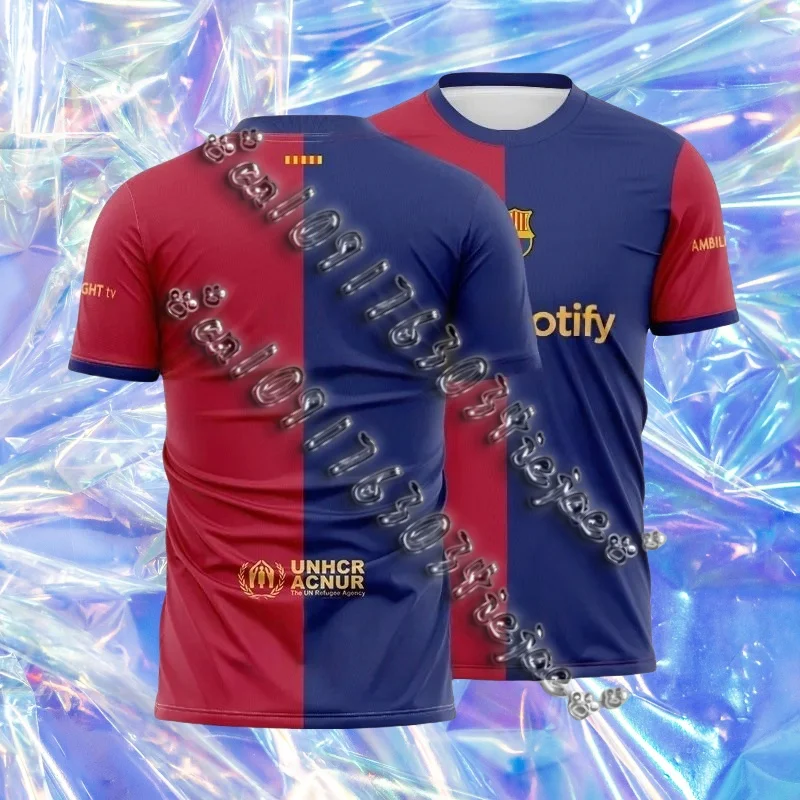 

TESM Men Retro Jersey T-Shirt Women Sports Top Children Casual Short-Sleeved T-Shirt High-Definition Printing Breathable Shirt