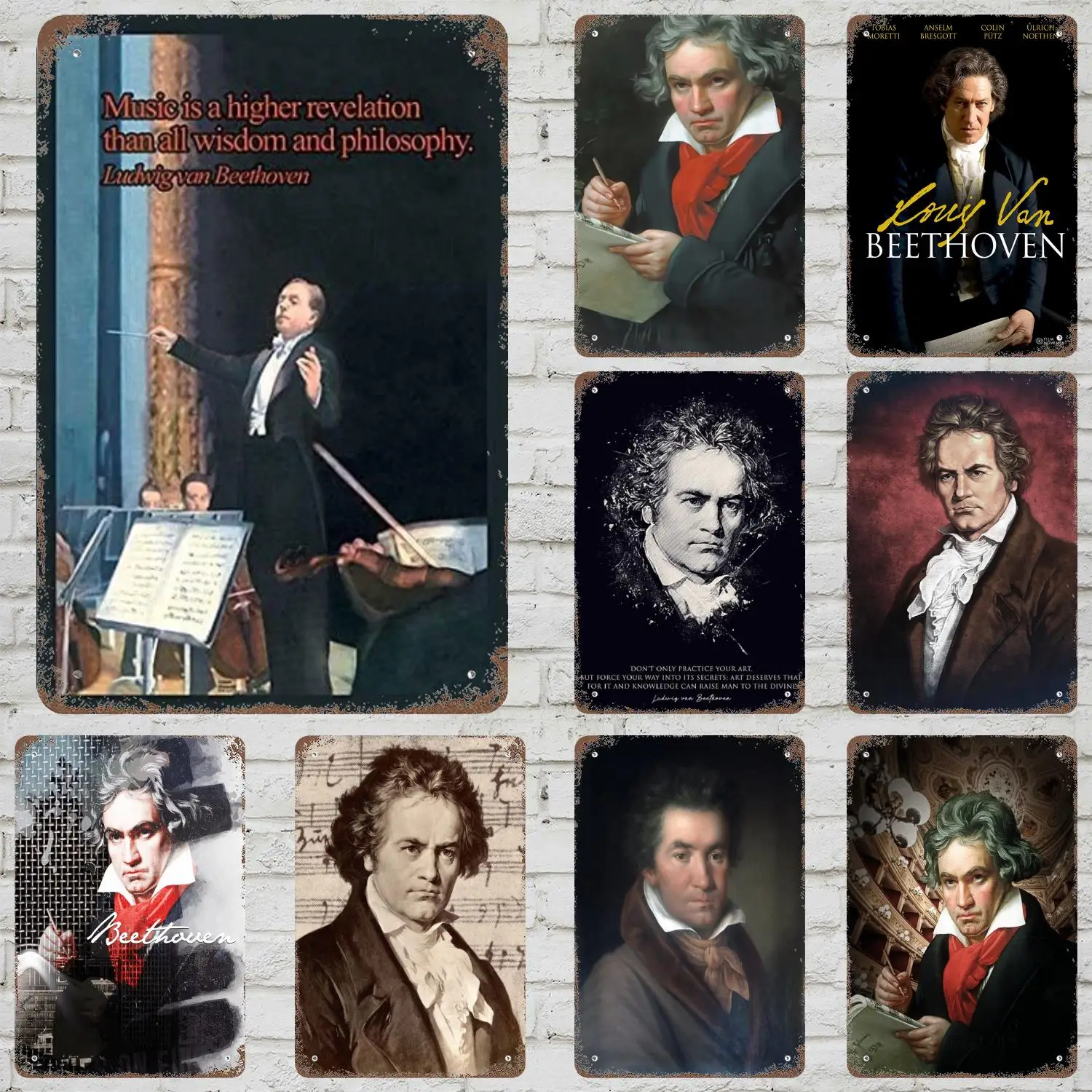 Ludwig van Beethoven Metal Signs wall decor Vintage Tin Signs Captain Metal Poster Decor for Bar Pub Club Wall Decoration