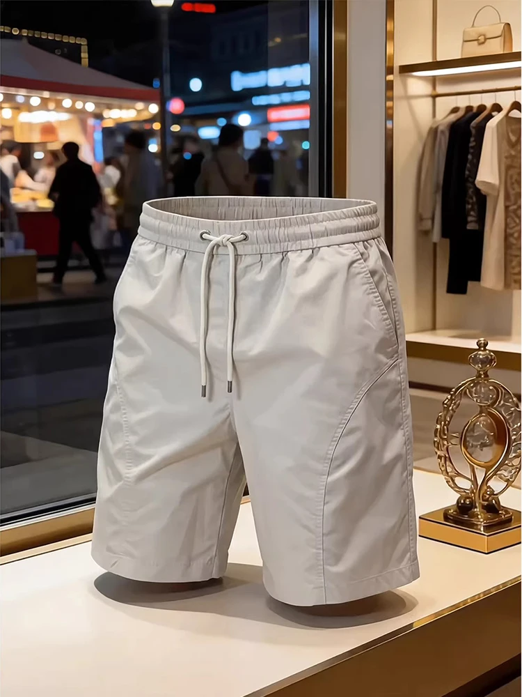 

Men's Ice Silk Shorts Quick Dry Fitness Sports Outdoor Five-Quarter Length Beachwear Cleanfit Casual Summer Loose Elastic Waist