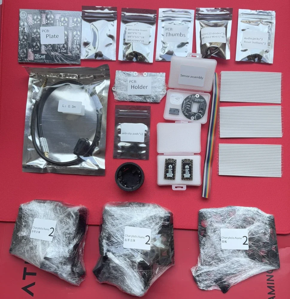 MiFuny Charybdis Mini/Nano Split-Tastatur, PCB-Material-Kit, kundenspezifische kabelgebundene/kabellose Trackball-Split-Gehäuse für mechanische Tastaturen, nicht vorgefertigt 7