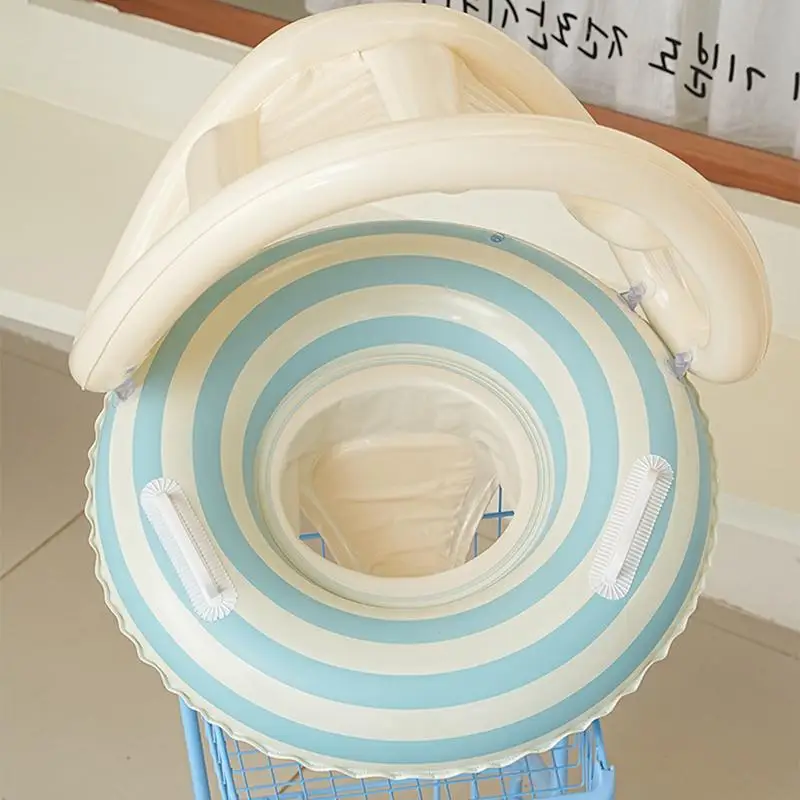 Baby Float Inflatable Toddler Swim Aid Baby Lollipop Float With UV Protection Shelter For Boys Girls Outdoor Water Play Swimming