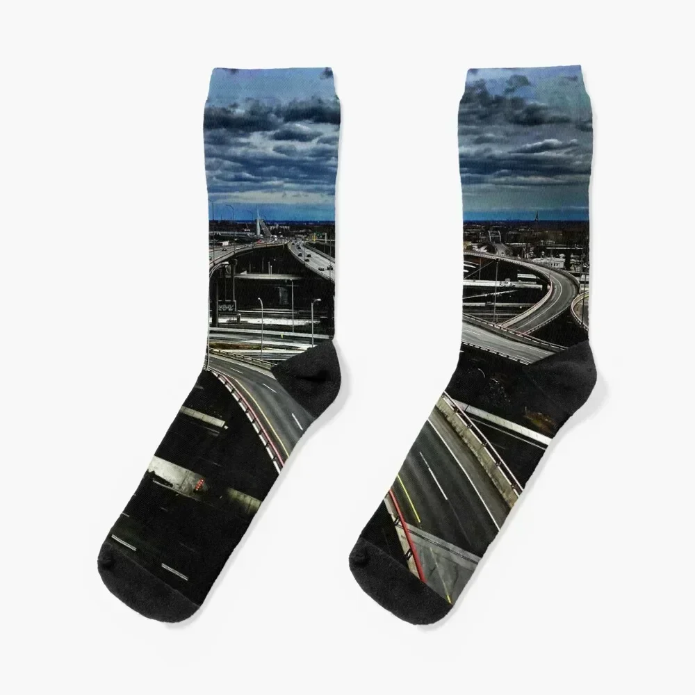 Urban art / highway collection Socks Climbing Antiskid soccer soccer anti-slip Man Socks Women's