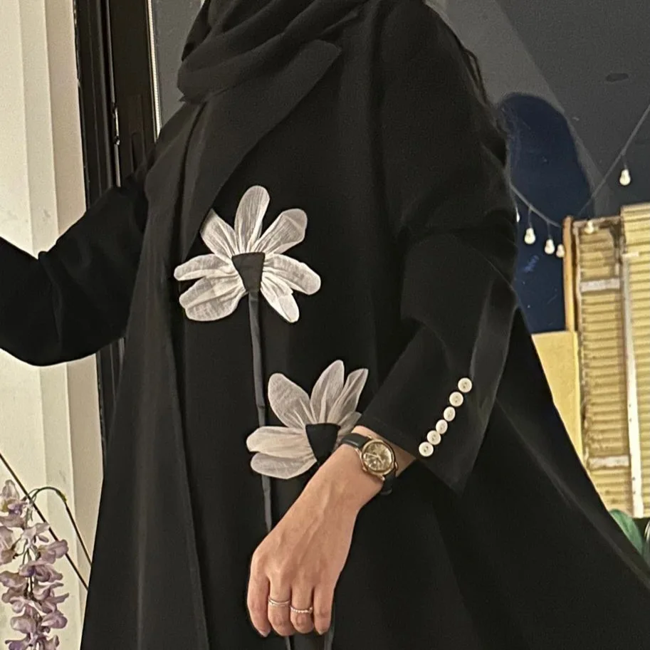 

Flower Cardigan Kimono Jalabiya Dubai Open Abaya Women Muslim Maxi Dress Turkey Kaftan Kebaya Caftan Marocain Femme Robe Vestido