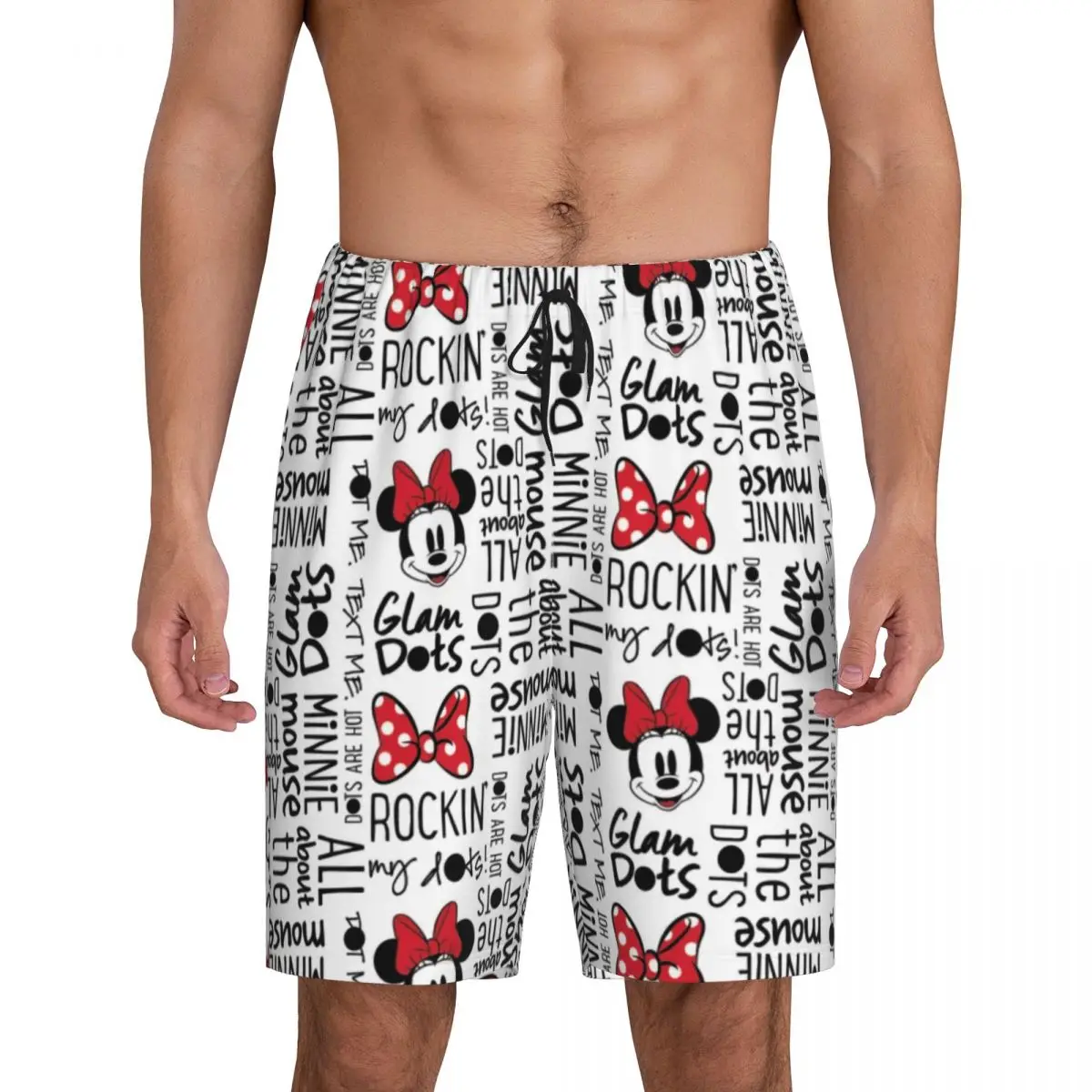 

Custom American TV Animation Mickey Mouse Pajama Shorts Sleepwear Men's Elastic Waistband Sleep Lounge Short Pjs with Pockets