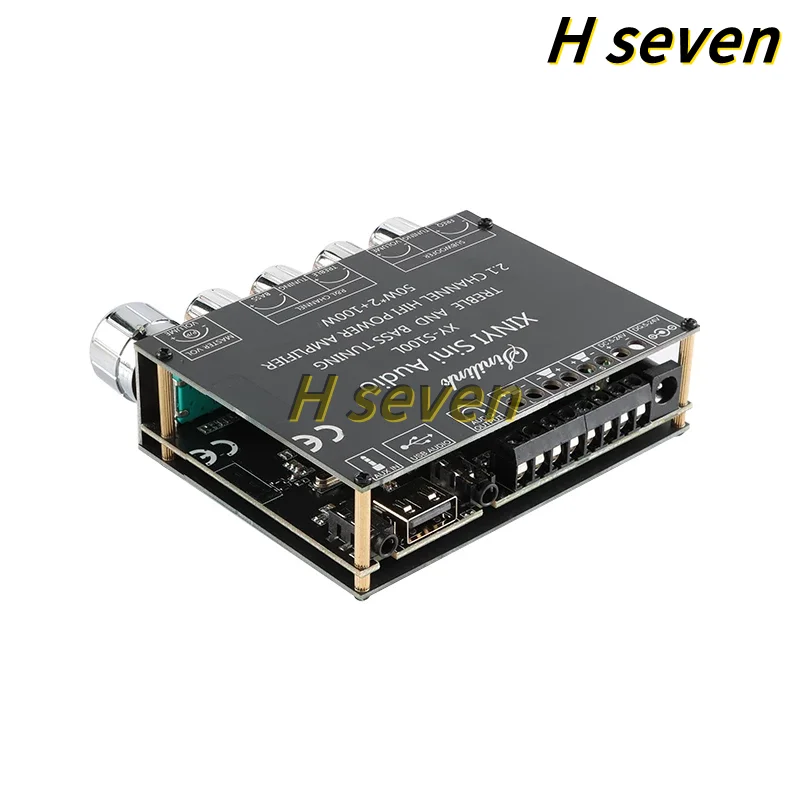1pcs/lot XY-S100L/H 50W*2 + 100W 2.1 Channel Bluetooth Audio Amplifier Board Module with Treble  Bass  Deep Bass