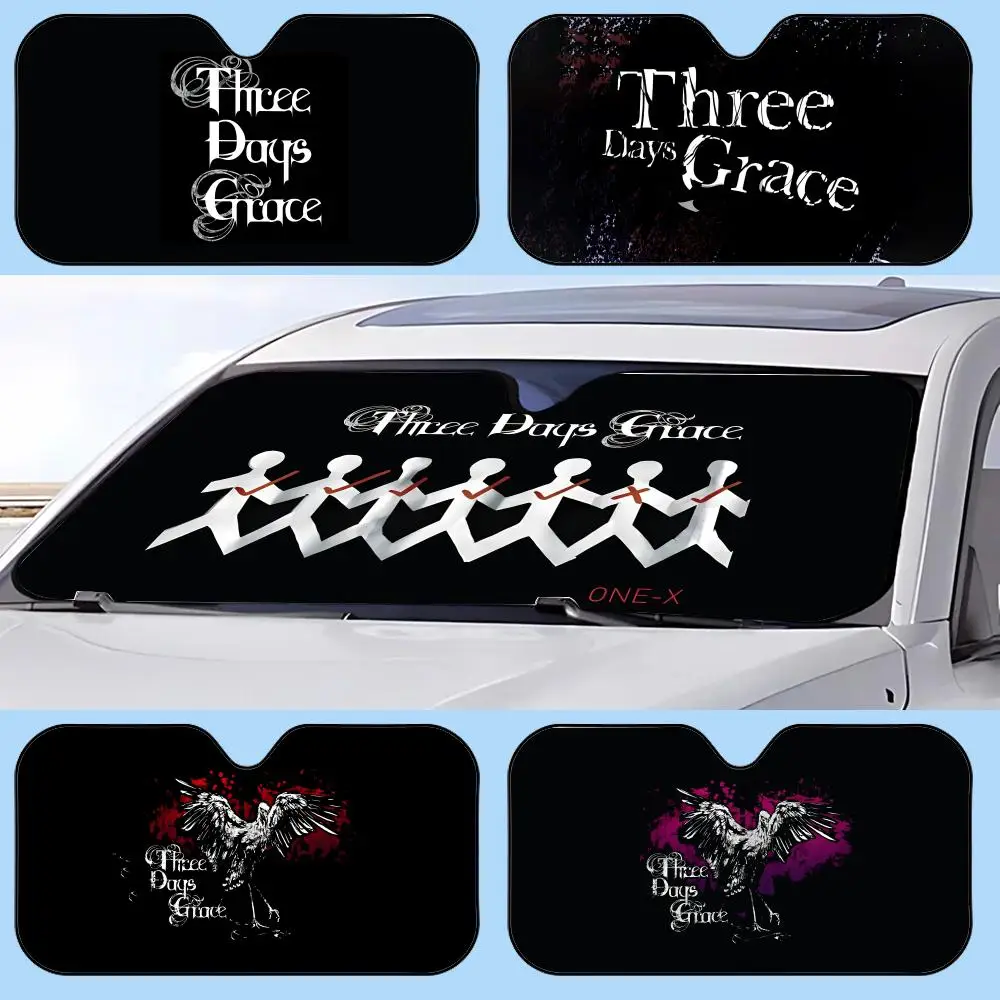 

Three Days Grace BAND Sun Visor Retractable Car Sun Visor Anti-Glare UV Protection Front Window Sunshade