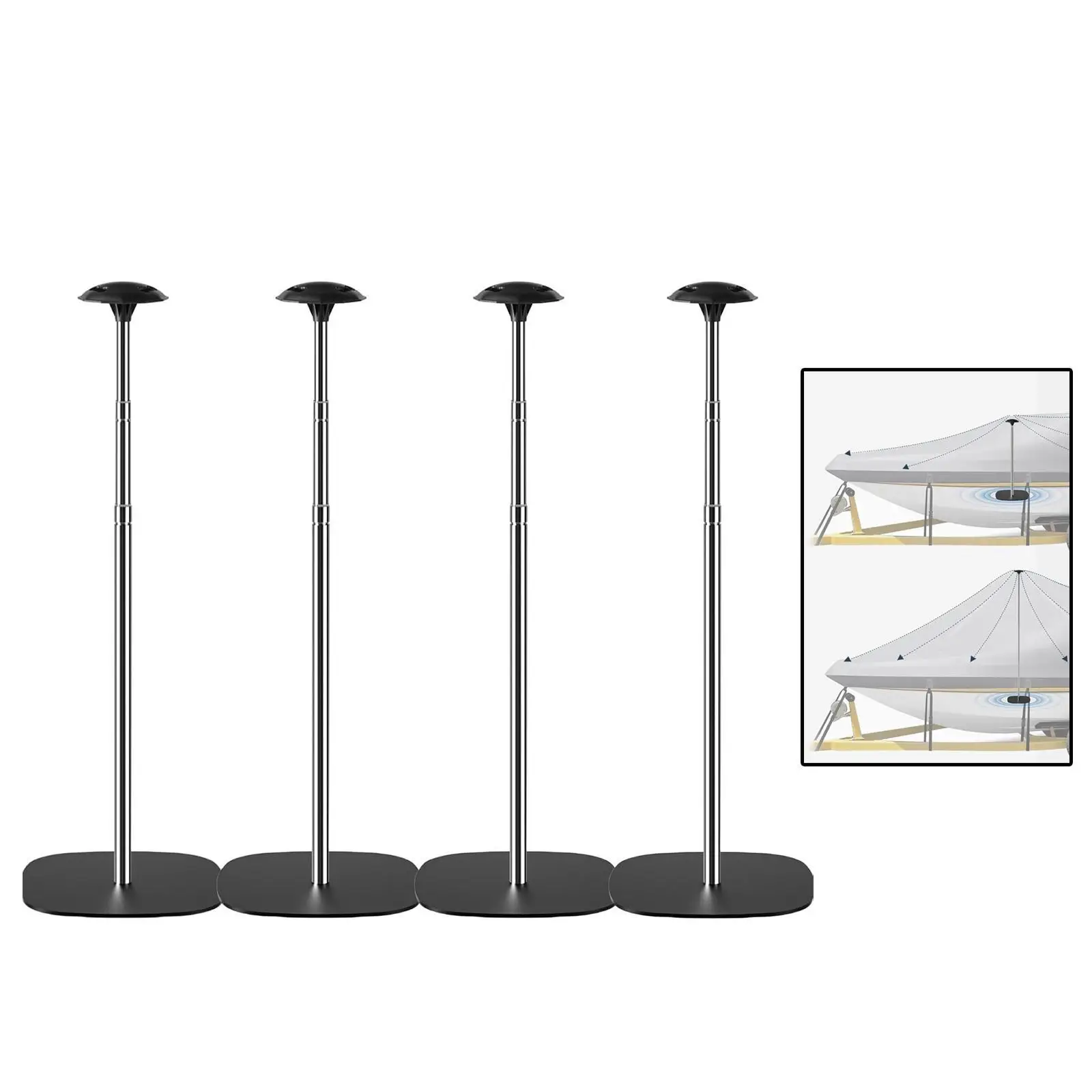 

4Pcs Boat Cover Support Poles Windproof Anti Slip Stainless Steel Easy to Install Weatherproof Accessories Stable Adjustable