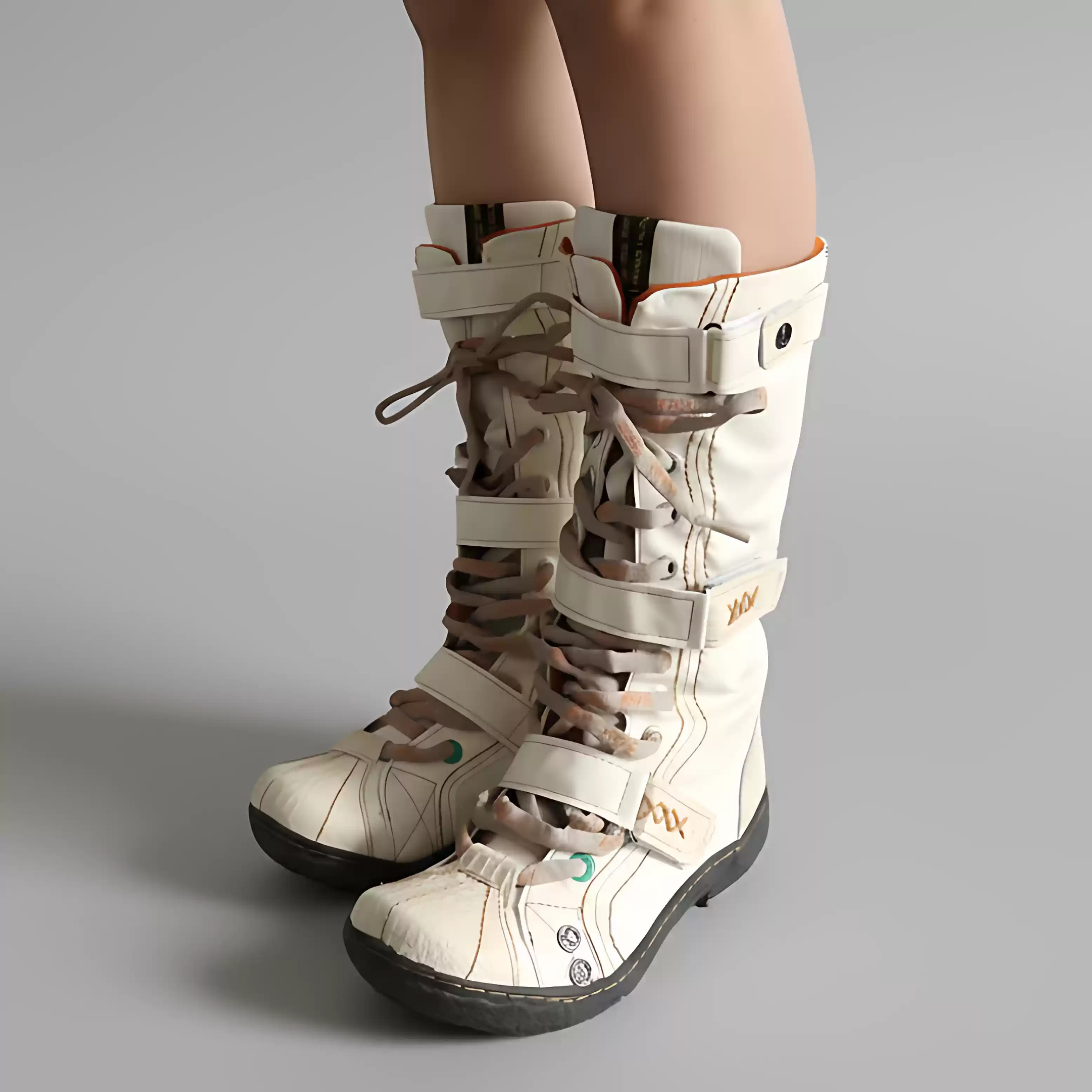 2026 New Y2K Vintage Washed PU Mid‑Calf Boots, Lace‑Up Velcro Straps Side Zipper Non‑Fleece Streetwear Boots, Multi‑Color Shoes