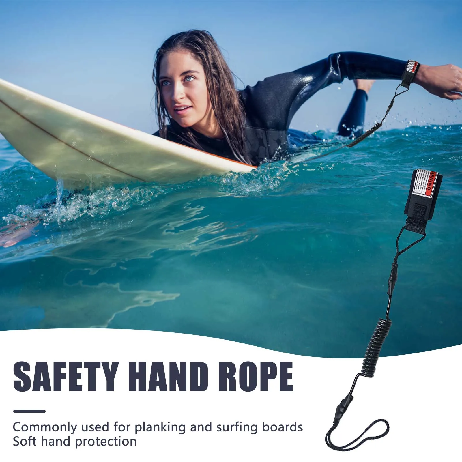 Correa seguridad surf enrollada con gancho olas pequeñas y medianas - imagen 2