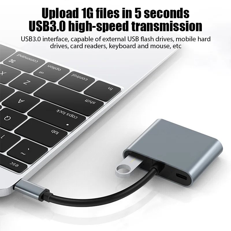 4 IN 1 USB C HUB Docking Station 4K@30Hz HDMI-compatible Adapter Type C to HDMI PD100W USB 3.0 HUB USB C Splitter for Macbook image 5