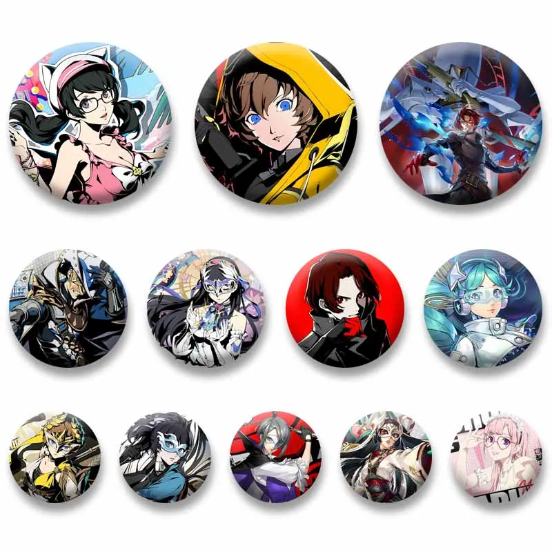 Persona 5 Phantom X Can Badges Cartoon Game Figure Wonder Lapel Pins Fashion Decoration Brooch for Bag Clothes Gifts for Friends