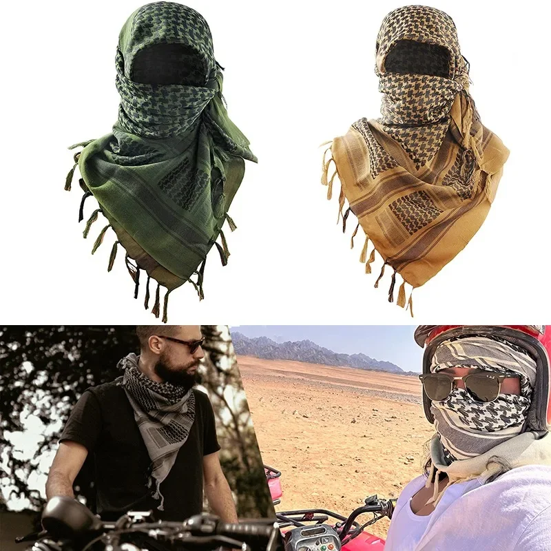 Keffiyeh Tactical Desert Scarf Wrap Shemagh Head Neck Arab Scarf Keffiyeh Scarf Wrap for Men And Women