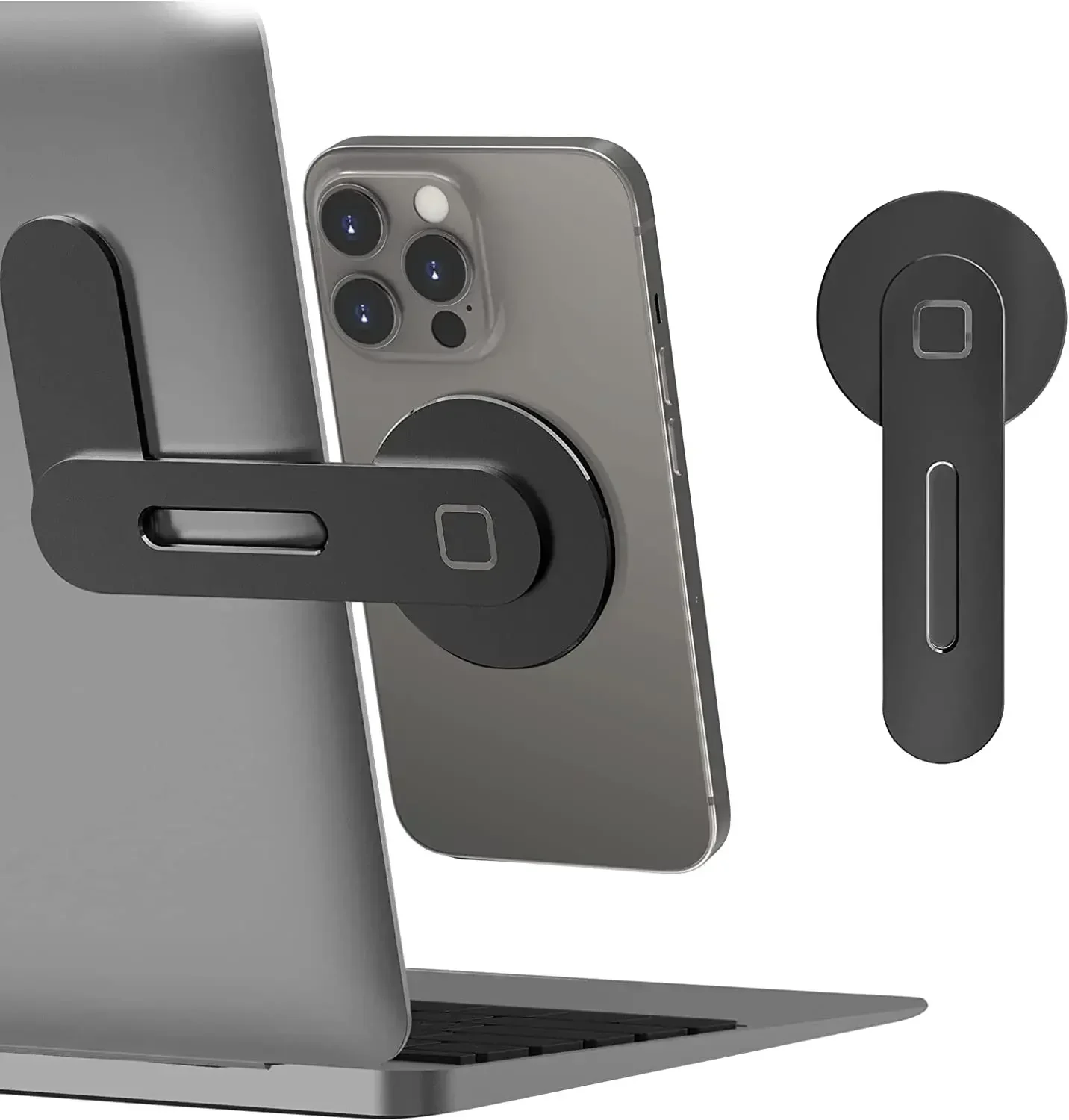 2025 Magnetische laptoptelefoonhouder Computermonitor Zijkant mobiele telefoon Slank en opvouwbaar voor iPhone 14 13 12-serie hoesje en alle telefoons