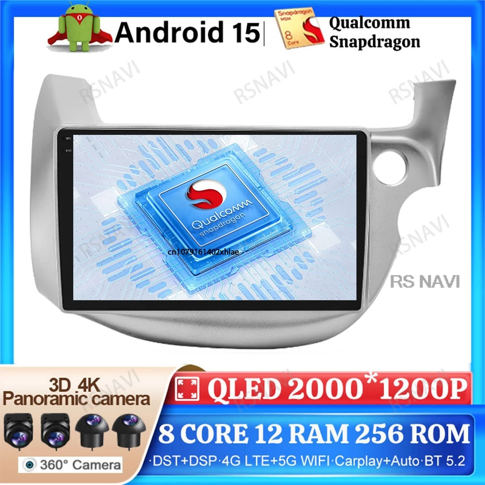 

Android 15 Car Radio For Honda Fit Jazz 2007 - 2014 Head Unit Qualcomm Stereo Wireless Carplay Auto Multimedia BT Navigation DVD