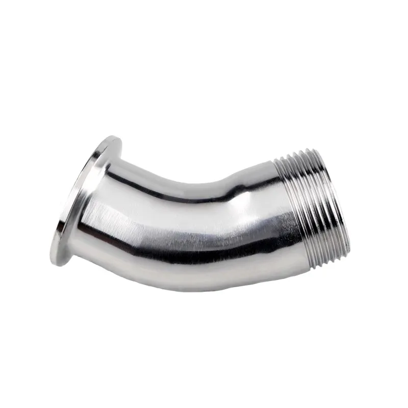 

1/2” 3/4” 1” 1-1/4” 1-1/2” 2”(DN15-DN50) BSP Male Threaded Pipe Fitting 45 Degree Elbow 1.5'' Tri Clamp 50.5mm Ferrule