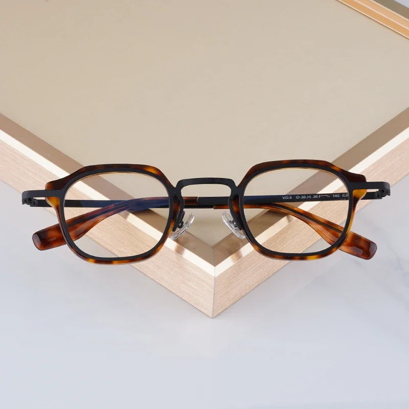 

Винтажные квадратные очки из ацетатного сплава, оправа для очков в японском стиле для мужчин и женщин, дизайнерские брендовые ретро-модные очки