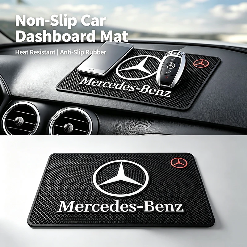Car Interior Decor Non‑Slip Dashboard Mat Rubber Anti‑Slide Pad For Mercedes Benz W205 W207 W212 W166 W176 W204 W218 CLA GLA