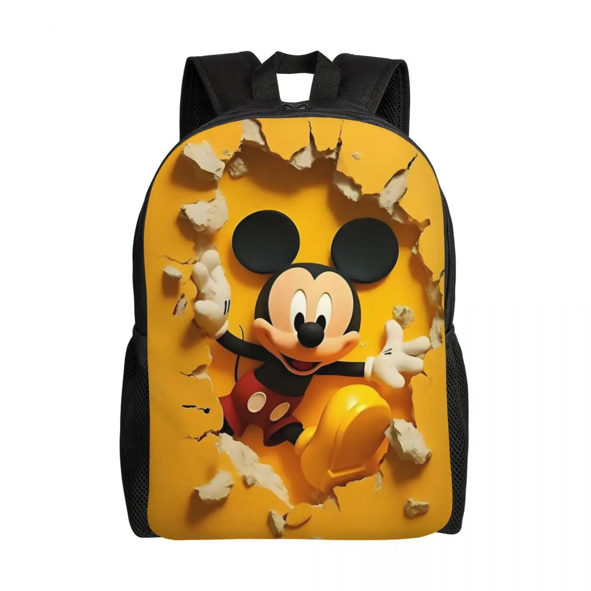 

Custom Cartoon Mickey Travel Backpack Women Men School Computer Bookbag On The Yellow Wall College Student Daypack Bags
