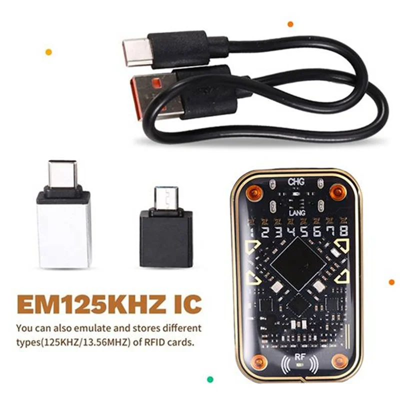 ABSQ-Chameleon Ultra V2.0 RFID Ultimate Emulator NFC الناسخ + 3XCUID 6XUID المفاتيح 125Khz 13.56Mhz بطاقة فك قارئ RFID