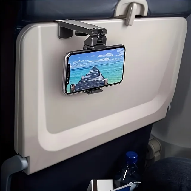 Support de téléphone pour avion, Support de voyage Portable, bureau, vol, pliable, réglable, rotatif, pour Selfie, Support de siège de Train 1