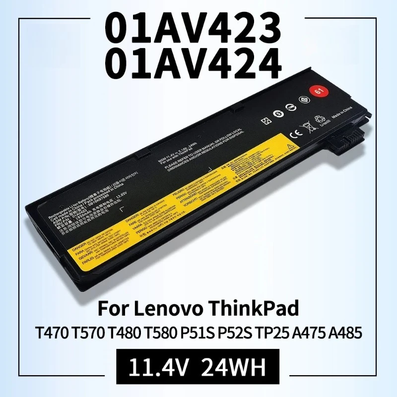 01AV423 SB10K97580 Laptop Battery For Lenovo ThinkPad T470 T570 T480 T580 P51S P52S TP25 A475 A485 61 01AV424 01AV452 01AV490