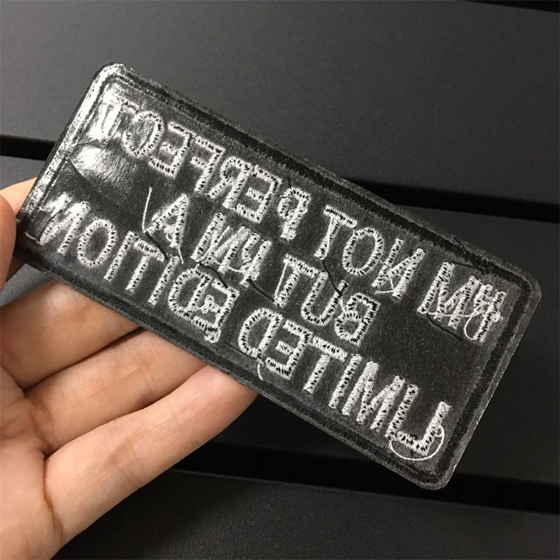 I'M NOT PERFECT BUT... Size:10x4.7cm Embroidery Patches Stripes for Clothes Sewing Iron on Badges Clothing Stickers Appliques