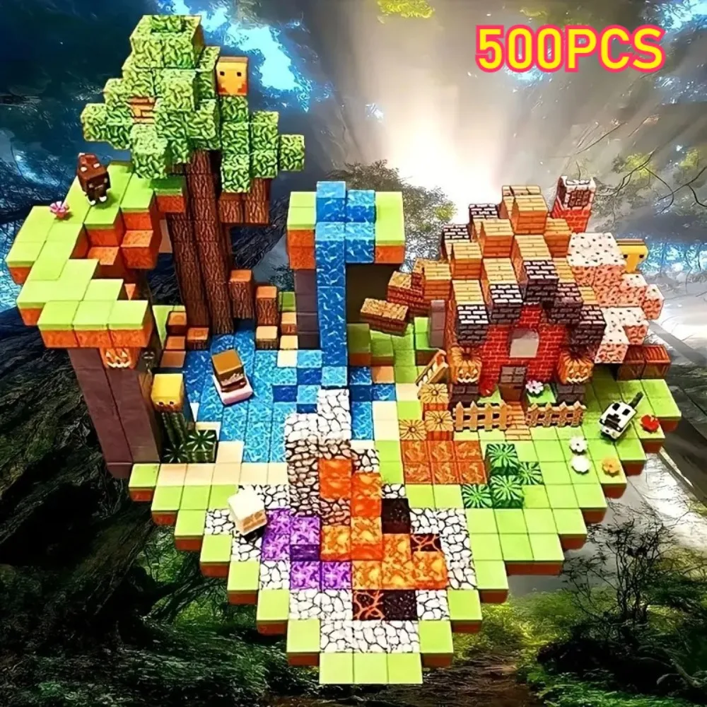 DIY Magnetic Building Blocks Toy Magnet Set Bricks Mini World STEM Construction Educational Toys for Kids Birthday Gifts