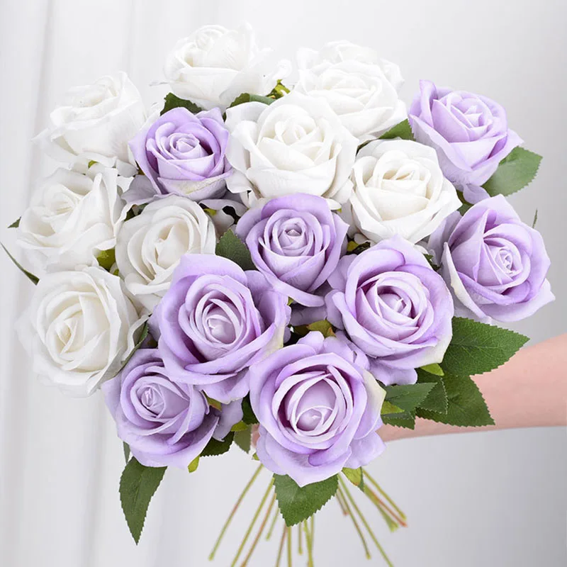 3/5/10pcs Roses Artificial Flowers Rose Flower Branch Artificial Red Roses Real Touch Fake Rose for Wedding Home Decor