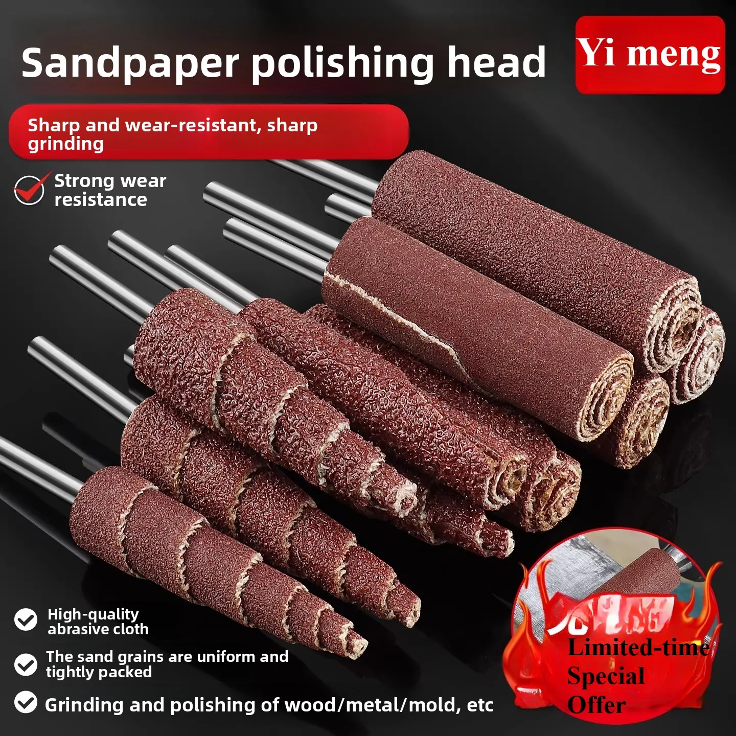 Handleless Louvre Wheel Grinding Head, Metal Rust Removal and Polishing Wheel Conical Cylindrical Electric Grinding Head 3mm