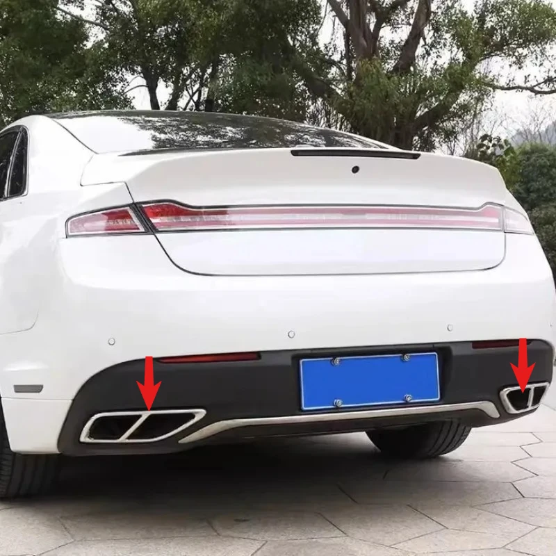 

For Lincoln MKZ 2017-2021 Stainless Steel Black Car Rear Decorate Tailpipe Exhaust Pipe Cover Trim Car Modification Accessories