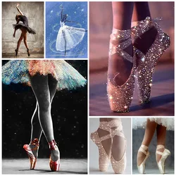 Pittura diamante 5d nuova collezione 2022 Full Diamond Mosaic Ballet Dancing Cross Stitch Kit Crystal Dance Shoes ricamo TT666