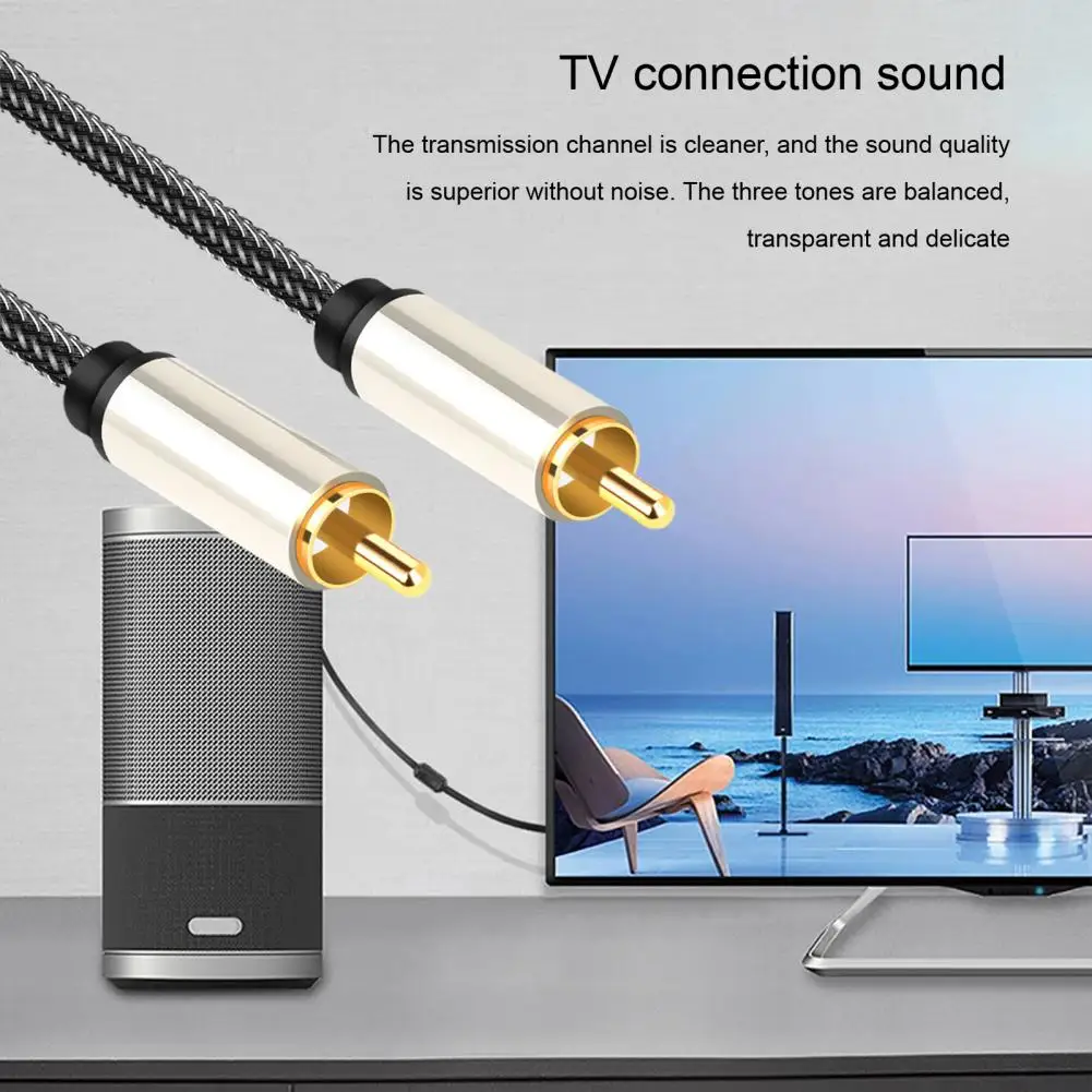 Durable Portable Audio Cord Stable Transmission SPDIF RCA to RCA Male to Male Audio Connection Cable Pure Sound Quality