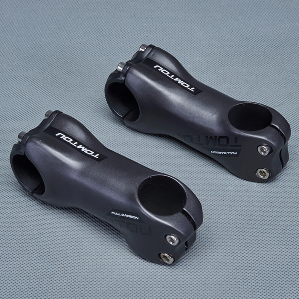 TOMTOU Matte Black Grey Silver Carbon Fiber Stem 28.6X31.8 Cycling Mountain Bicycle Road Bike MTB Parts Angle 6/17 Degree