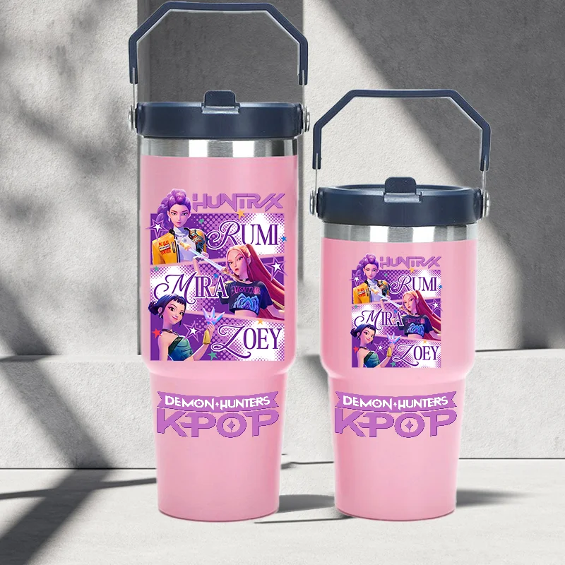 K-pop Demon Hunters HUNTR X Rumi Mira Zoey Jinu Celine Kpop Пластиковая чашка для воды K Pop Пляшка для питья School Huntrix Gourde