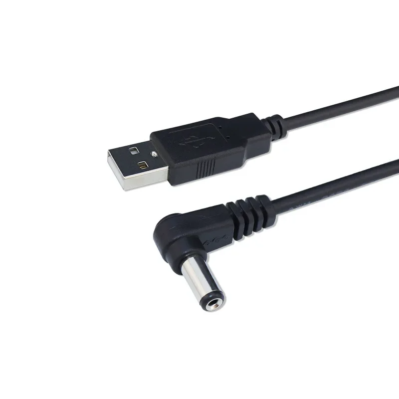 1pcs 2PCS 5PCS  USB revolution DC elbow 90 degree right angle 5.5*2.1 power cord usb to dc male toy lamp charging cable