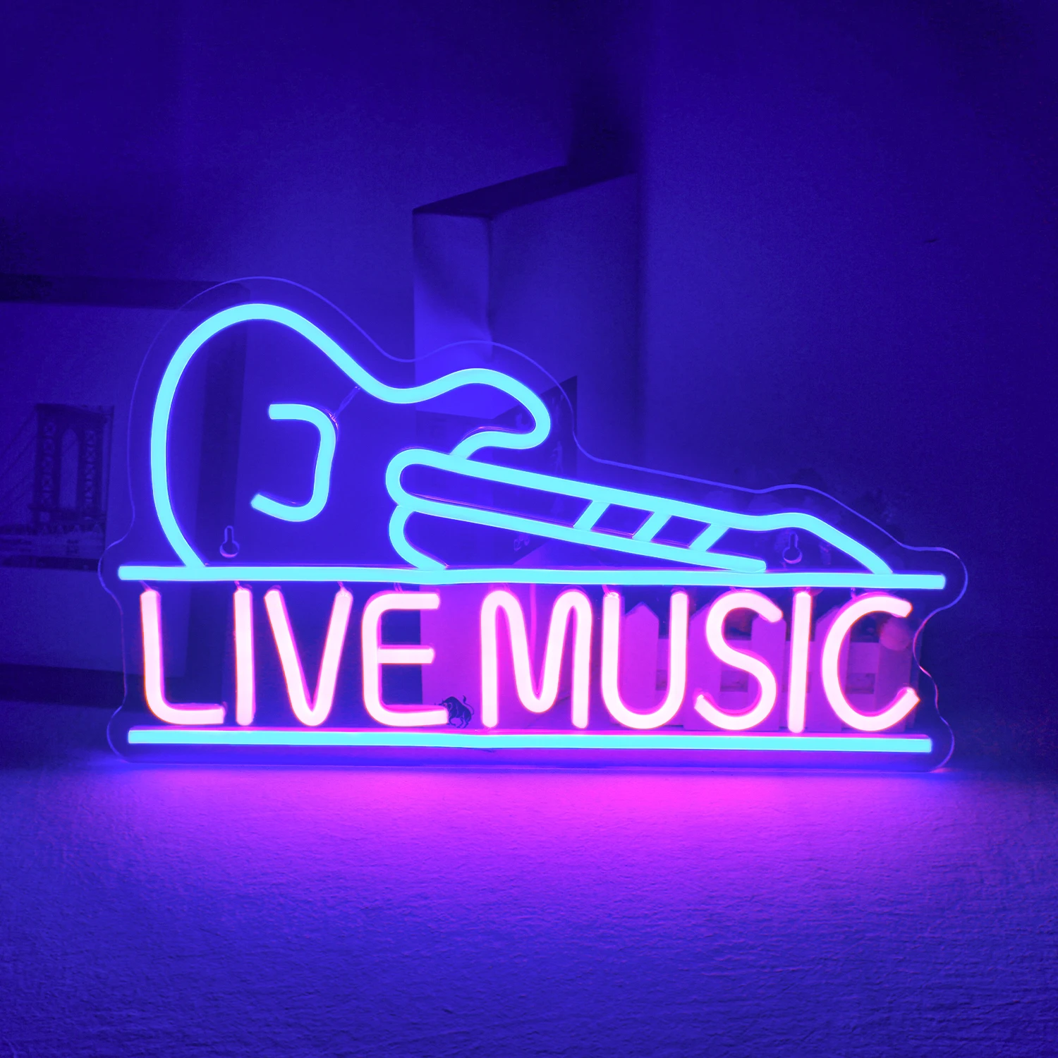 Rock Roll Neon Signs Guitar Music Led Neon Light Art Wall Decor Studio Music Party Rock Studio Bar Disco Party music series Neon