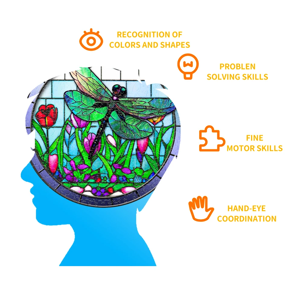 Красивые деревянные головоломки со стрекозой, художественное украшение, необычная форма, пазл, доска, набор, головоломка для декомпрессии, игрушки для взрослых и семьи