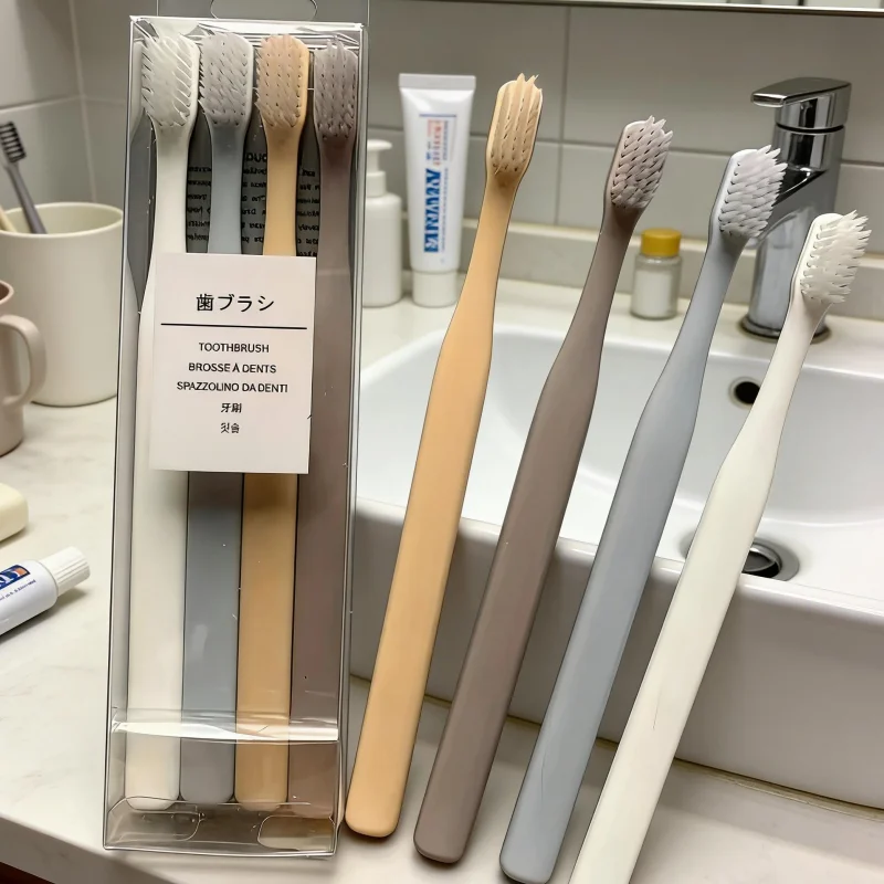 

20-Pack of Soft-Bristle Toothbrushes for Adults, Random Colors, 4-Pack, Eco-Friendly Materials, Simple Style, Non-Shedding Toothbrushes, Boxed Toothbrushes, Essential for Home, Travel, Office, Convenient Toothbrushes