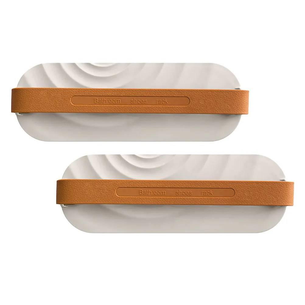 2Pcs Wall Mounted Shoe Organizer Holder Easy Assemble Space Saving Shoe Shelf for Bathroom Heels Sandals Sneakers White