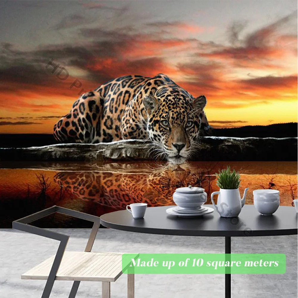 Custom Photo Wallpaper 3D Stereoscopic Animal Leopard Tiger Mural Wallpaper Living Room Bedroom Sofa TV Backdrop Wall Murals