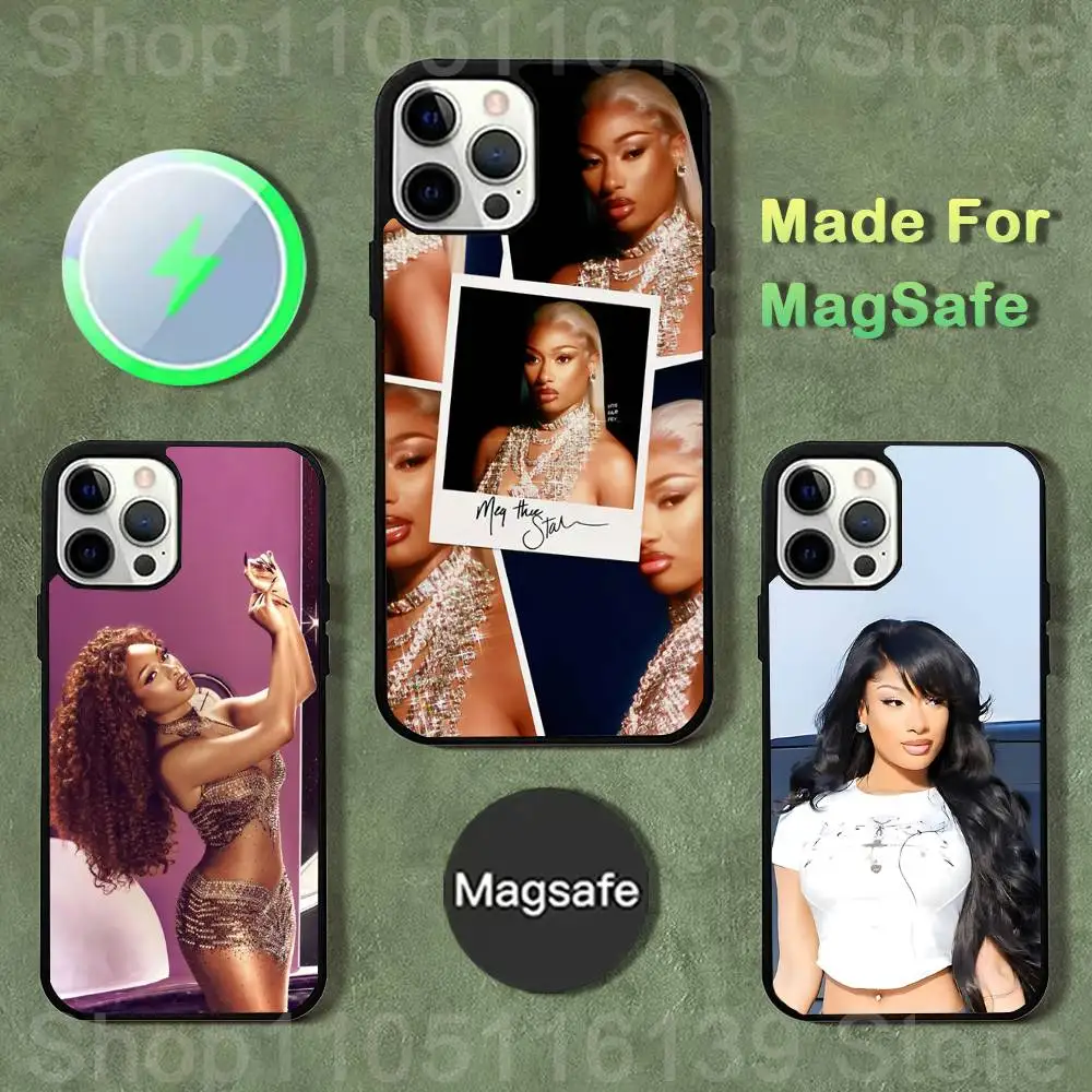 

M-Megan Thee Stallion Phone Case For iPhone 17,16,15,14,13,12,11,Pro,Max,Plus,Mini,SE4,E Magnetic Magsafe Wireless Charging