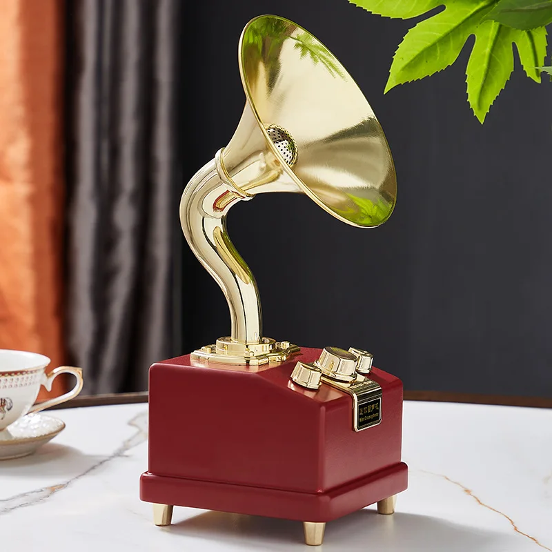 Retro gramophone Mini vinyl record player Bluetooth antique streaming player Bluetooth gramophone player