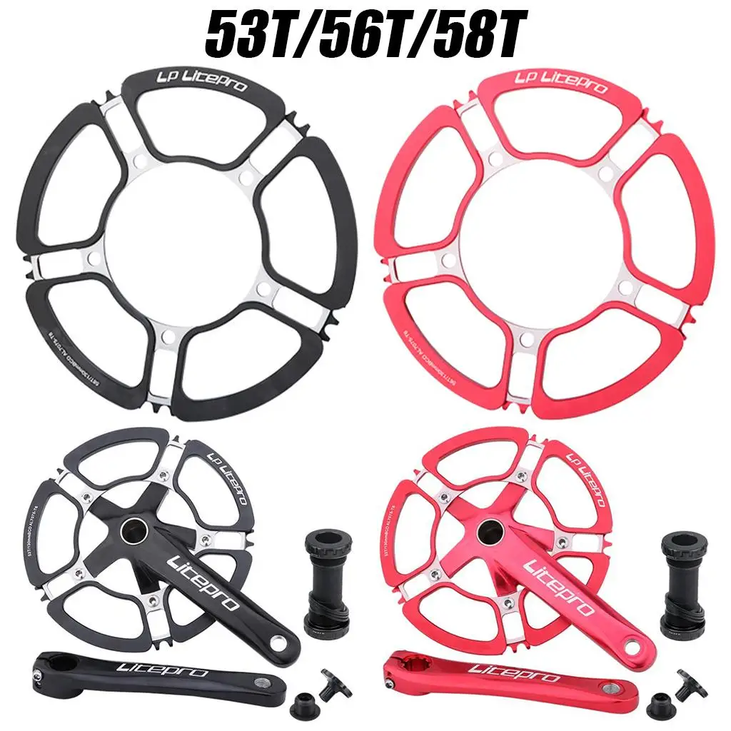 

Folding Bike Crankset 7075-T6 Aluminum 170mm Crankarm BCD 130mm Bottom Bracket Cycling Bicycle