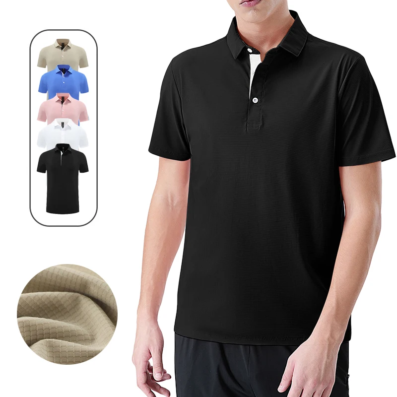 

(M-3XL)Quick Dry Polo Shirts for Men Moisture Wicking Anti-Wrinkle T-shirt Outdoor Golf Tennis Casual Short Sleeve Tee Shirt